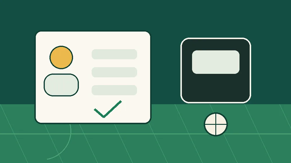 Ilustração de checklist e perfil para preparação de cadastro